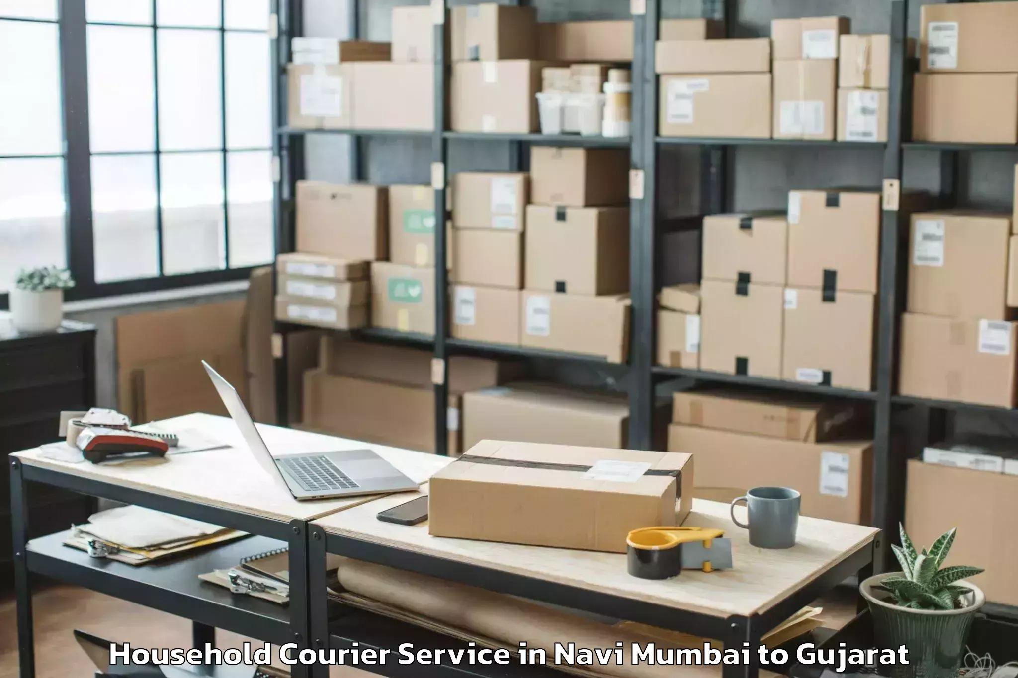 Reliable Navi Mumbai to Kadi Household Courier